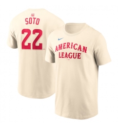 Men American League 22 Juan Soto Cream 2024 All Star Name  26 Number T Shirt