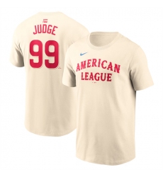 Men American League 99 Aaron Judge Cream 2024 All Star Name  26 Number T Shirt