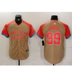 Men American League 99 Aaron Judge Cream 2024 All Star Elite Stitched Baseball Jersey 3