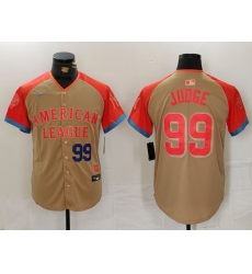 Men American League 99 Aaron Judge Cream 2024 All Star Elite Stitched Baseball Jersey 6
