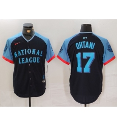 Men National League 17 Shohei Ohtani Navy 2024 All Star Elite Stitched Baseball Jersey 4