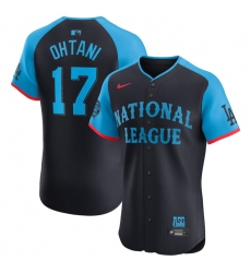 Men National League 17 Shohei Ohtani Navy 2024 All Star Elite Stitched Baseball Jersey