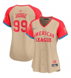 Women American League 99 Aaron Judge Cream 2024 All Star Limited Stitched Baseball Jersey 28Run Small 29