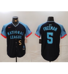 Men National League 5 Freddie Freeman Navy 2024 All Star Limited Stitched Baseball Jersey 1