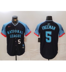 Men National League 5 Freddie Freeman Navy 2024 All Star Limited Stitched Baseball Jersey 6