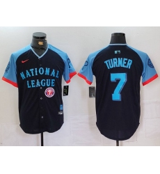 Men National League 7 Trea Turner Navy 2024 All Star Limited Stitched Baseball Jersey 1