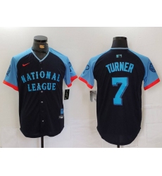 Men National League 7 Trea Turner Navy 2024 All Star Limited Stitched Baseball Jersey 5