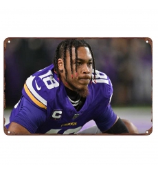 Minnesota Vikings Aluminum Sign 12x8 Inch Justin Jefferson 003