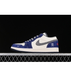 AIR JORDAN 1 LOW OFF-WHITE WHITE GREY BLUE RED