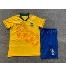 Youth Retro Soccer Jerseys Brazil Yellow 1994