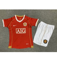 Youth Retro Soccer Jerseys Manchester United F.C. Red 06 07