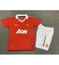 Youth Retro Soccer Jerseys Manchester United F.C. Red III