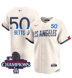 Men Nike Los Angeles Dodgers Mookie Betts #50 Ice Cream 2024 World Series Champions Stitched MLB Jersey