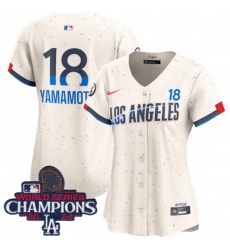 Women Nike Los Angeles Dodgers Yoshinobu Yamamoto #18 Ice Cream 2024 World Series Champions Stitched MLB Jersey