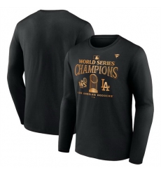 Men Los Angeles Dodgers Black 2024 World Series Champions Locker Room Parade Long Sleeve T Shirt