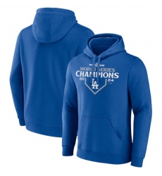 Men Los Angeles Dodgers Royal 2024 World Series Champions Official Logo Pullover Hoodie