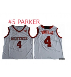 Men's North Carolina State Trey Parker #5 White jersey