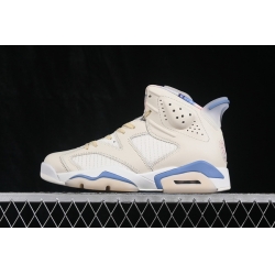 AIR JORDAN 6 RETRO PALE IVORY MULTI-COLOR WORK BLUE WHITE IR7255 110 Men Shoes