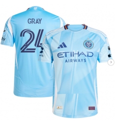 Men's New York City FC Tayvon Gray adidas Light Blue 2025 The Excelsior Kit Authentic Player Jersey