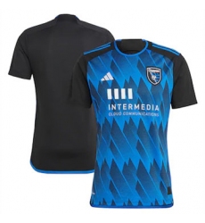 Men San Jose Earthquakes Blank 2023 24 Home Replica Blue