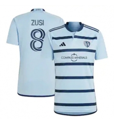 Men Sporting Kansas City Graham Zusi 2023 24 Home Replica Light Blue