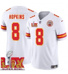 Men Kansas City Chiefs DeAndre Hopkins #8 White 2024 2025 Super Bowl LIX F U S E Stitched Jersey