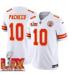 Men Kansas City Chiefs Isiah Pacheco #10 White 2024 2025 Super Bowl LIX F U S E Stitched Jersey