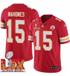 Men Kansas City Chiefs Patrick Mahomes #15 Red 2024 2025 Super Bowl LIX F U S E Stitched Jersey