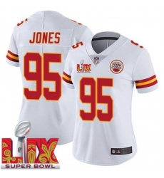 Women Kansas City Chiefs Chris Jones #95 White 2024 2025 Super Bowl LIX F U S E Stitched Jersey