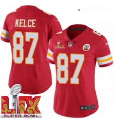 Women Kansas City Chiefs Travis Kelce #87 Red 2024 2025 Super Bowl LIX F U S E Stitched Jersey