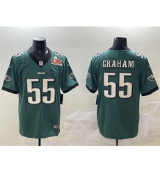 Men Philadelphia Eagles 55 Brandon Graham Green 2025 Super Bowl LIX Patch Vapor Untouchable Limited Stitched Football Jersey