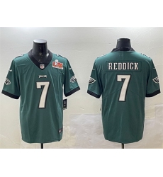 Men Philadelphia Eagles 7 Haason Reddick Green 2025 Super Bowl LIX Patch Vapor Untouchable Limited Stitched Football Jersey