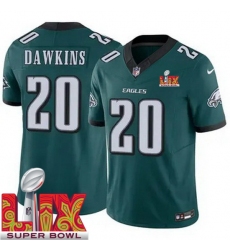 Men Philadelphia Eagles Brian Dawkins #20 Green 2024 2025 Super Bowl LIX F U S E Stitched NFL Jersey