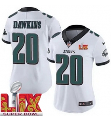 Women Philadelphia Eagles Brian Dawkins #20 White 2024 2025 Super Bowl LIX F U S E Stitched NFL Jersey