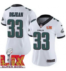 Women Philadelphia Eagles Cooper DeJean #33 White 2024 2025 Super Bowl LIX F U S E Stitched NFL Jersey