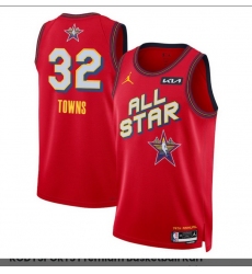 Men 2025 All Star #32 Karl-Anthony Towns Red Stitched Basketball Jersey