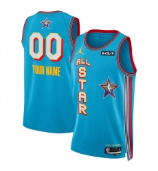 Men 2025 All Star Active Player Custom Light Blue Stitched Basketball Jersey