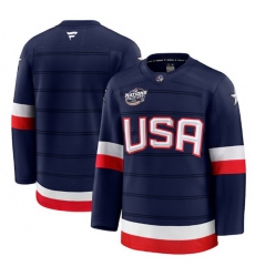 Men USA Blank Navy 2025 4 Nations Face Off Stitched Jersey