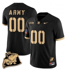 Men Army Black Knights Active Player Custom Black 2024 F U S E  Rocky The Bulldog Patch Vapor Stitched Football Jersey