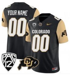 Men Colorado Buffaloes Active Player Custom Black Brown 2024 F U S E  With Big 12 XII Patch Stitched Football Jersey