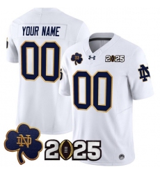 Men Notre Dame Fighting Irish ACTIVE PLAYER Custom White F U S E  2025 CFP Final Patch Limited Stitched Football Jersey