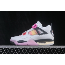 AIR JORDAN 4 RETRO COMIC AJ4 PINK WHITE GREY MEN SHOE