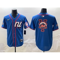 Men National League New York Mets Team Big Logo Blue 2025 All Star Edition Limited Stitched Baseball Jersey 002