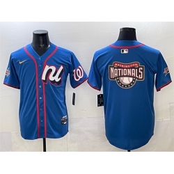 Men National League Washington Nationals Team Big Logo Blue 2025 All Star Edition Limited Stitched Baseball Jersey