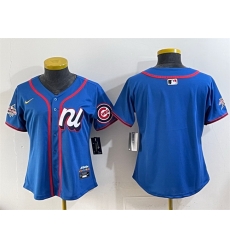 Women National League Chicago Cubs Blank Blue 2025 All Star Edition Limited Stitched Baseball Jersey 