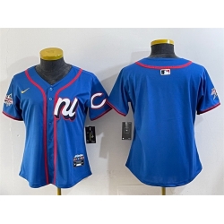 Women National League Cincinnati Reds Blank Blue 2025 All Star Edition Limited Stitched Baseball Jersey 