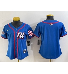 Women National League San Diego Padres Blank Blue 2025 All Star Edition Limited Stitched Baseball Jersey 
