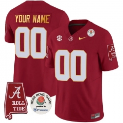 Men Women Youth Alabama Crimson Tide Rose Bowl Patch Gold Trim Vapor Limited Custom Jersey All Stitched Crimson