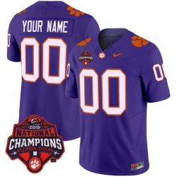 Men Women Youth Clemson Tigers Vapor Limited Custom Jersey All Stitched Purple