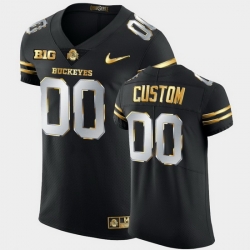 Men Women Youth Toddler Ohio State Buckeyes Custom Golden Edition Black Authentic Jersey